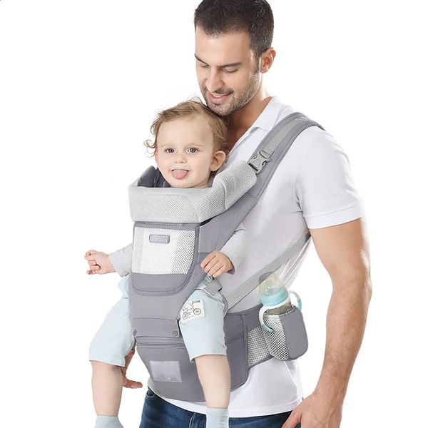 Baby Carrier Ergonomic Infant Carrier with Hip Seat Kangaroo Bag Soft Baby Carrier born to Toddler 7-45lbs Front and Back Bab 250116