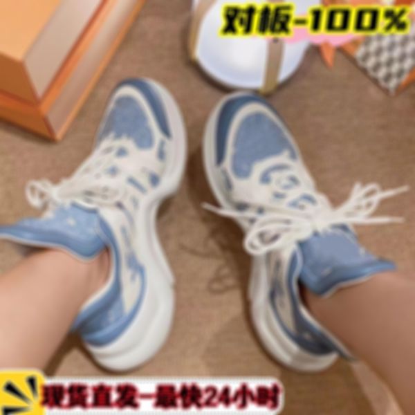 Women designer sneakers2024 new versatile bow shaped soft lace up wearing thick soled casual high rise dad shoes for women