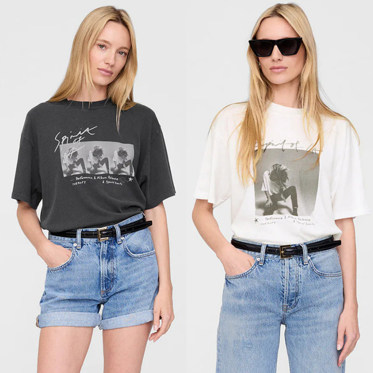 Graphic-print T-shirt Concert Cotton Designer Tee Washed Black Pullover Loose Women and Men Fashion T Shirts Summer Tops