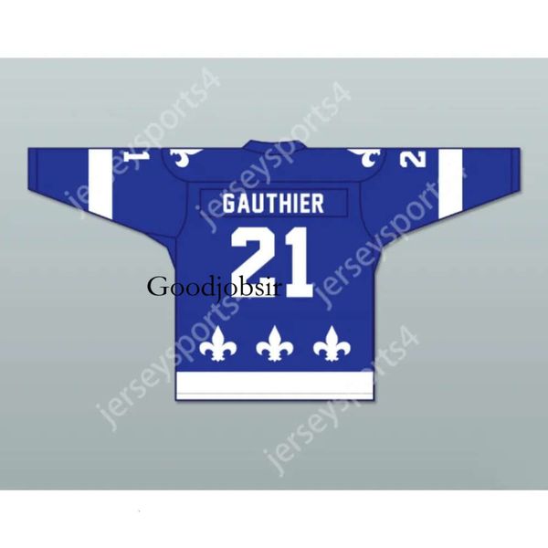 Gdsir Custom BLUE ROMA GAUTHIER 21 LE NATIONAL DE QUEBEC HOCKEY JERSEY NEW Top Ed S-M-L-XL-XXL-3XL-4XL-5XL-6XL