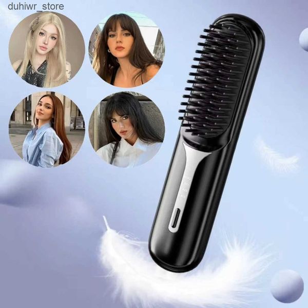 Hair Straighteners USB charging convenient straightening brush J241128
