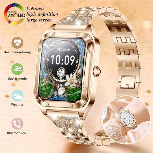 High Quality Ultra Thin Luxury Womens Smart Watch with Full Touch Screen Heart Rate Waterproof Womens Watch Sports Fitness Tracker Watch O24
