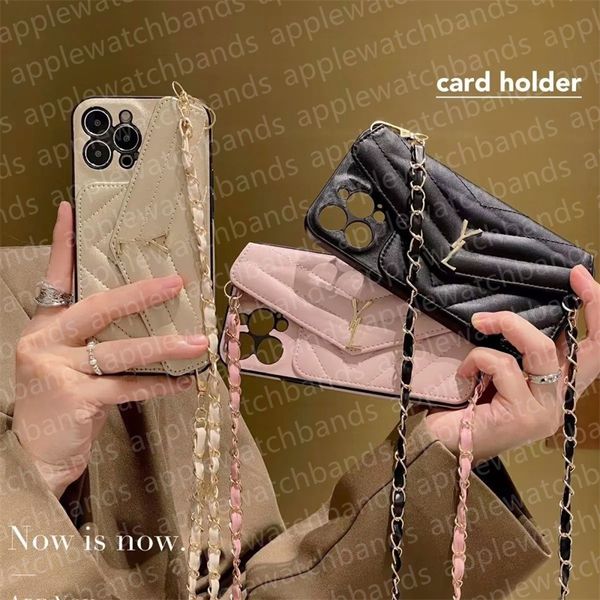 Crossbody Wallet Phone Case Designer iPhone Case for iPhone 15 Pro Max Case Card Holder Apple iPhone 14 13 12 11 ProMax Case Luxury Leather