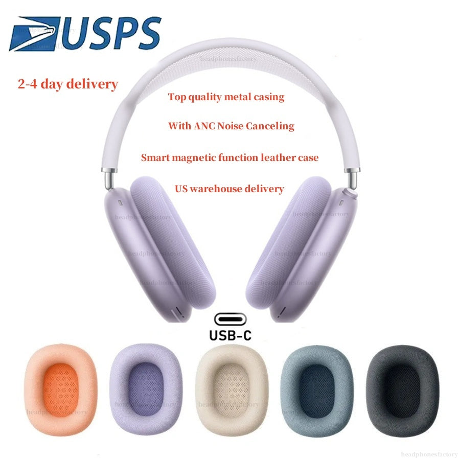 USA Stock for airpods max ANC Metal case airpodspro max 2 pro 2 3 4 Headband Headphone Accessories Transparent Waterproof Protective case Maxs Headp