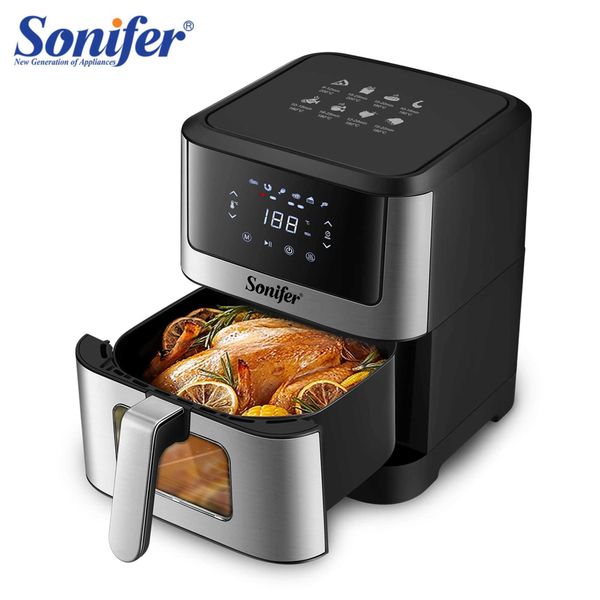 Fryer de ar inteligente 6L sem óleo com tela de toque LED elétrica Fryer Fryven Non Stick Basket Kitchen Cooking Sonifer CL240829