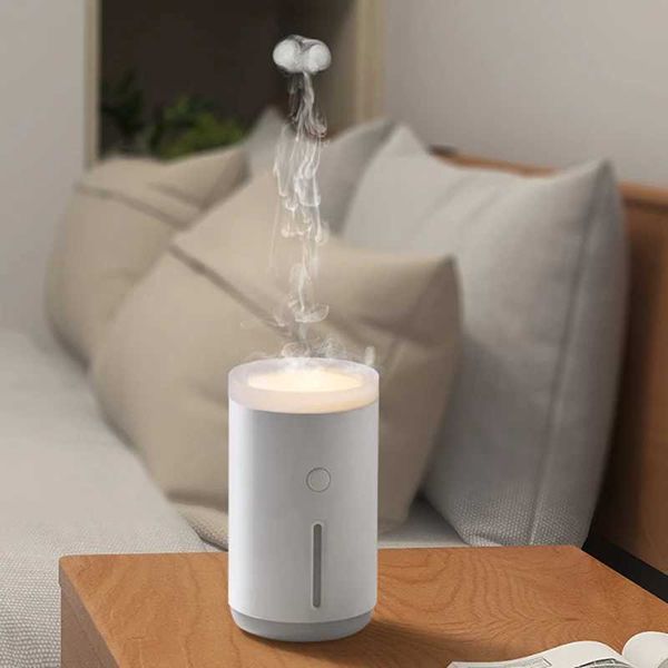 Humidifiers Jellyfish smoke ring ultrasonic air humidifier USB portable aromatherapy essential oil diffuser with warm light aromatherapy dif