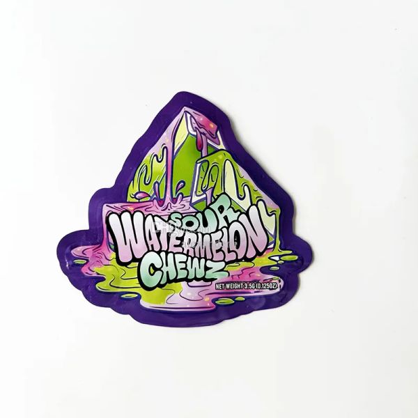 wholesale Empty Unique Shaped Mylar Bag 3.5Gram Plastic Bags Smell Proof Soft Touch Irregular Die Cut Pouch Packaging For Snack Dry Herb Zip