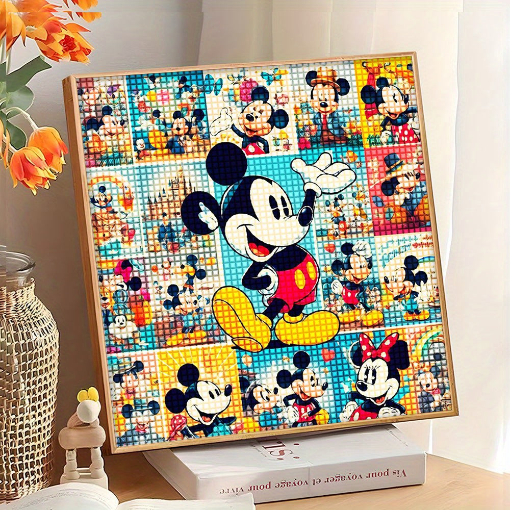 TEMU 1pc Mouse 5d Diy Diamond Painting Kit - Round , Vibrant Anime Cartoon Theme, Mosaic Canvas For Wall Decor, Gift For Easter, Home Decoration|
