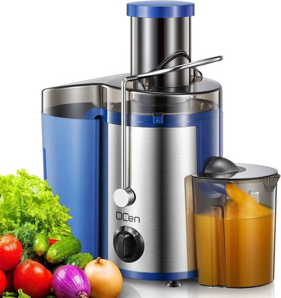 Qcen juicer 500W centrifugal juicer with a 3-inch feeding slot for fruits and vegetables easy to clean B240809