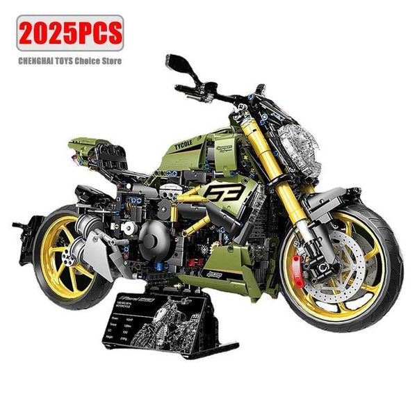 Blocks High Tech 1 5 Motorcycle City Sports Rapid Racing Motorbike Locomotive Moc Modular Brick Model Building Block Boy Gift Toy T4021 Y250