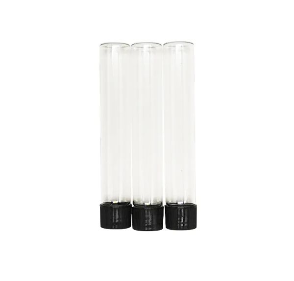 wholesale Glass tubes packaging 115*20mm with plastic lids 30g tubes with screw cap could custom label ZZ