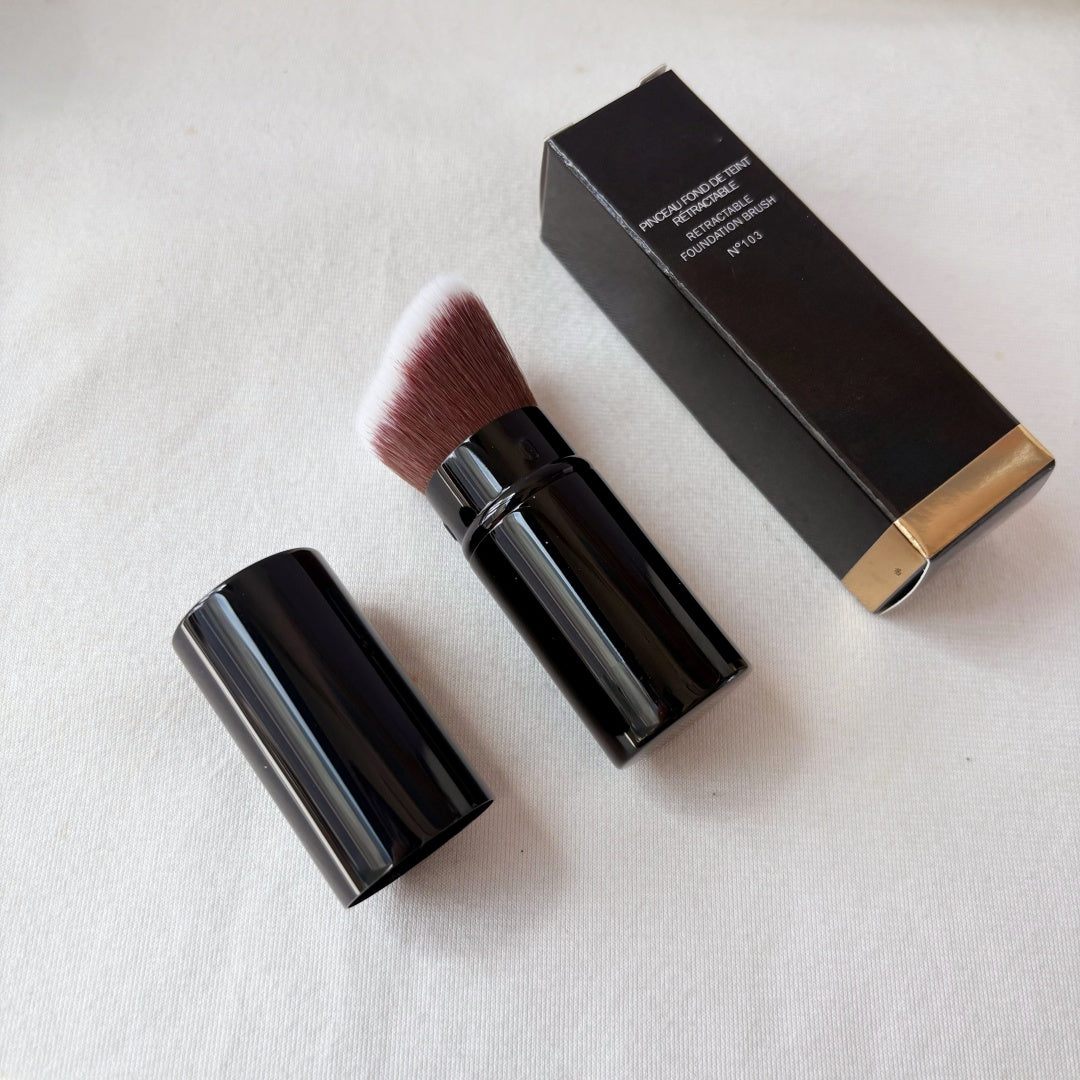 Retractable Foundation Brush No 103 Black Professional Portable Unique Shaped Cream Liquid Foundation Makeup Brush