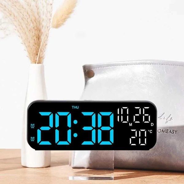 USB Powered LED Digital Clock Date TEMP Week Snooze DST Alarm Clock Brightness Adjustment Countdown Voice Control Table Clock Y240904