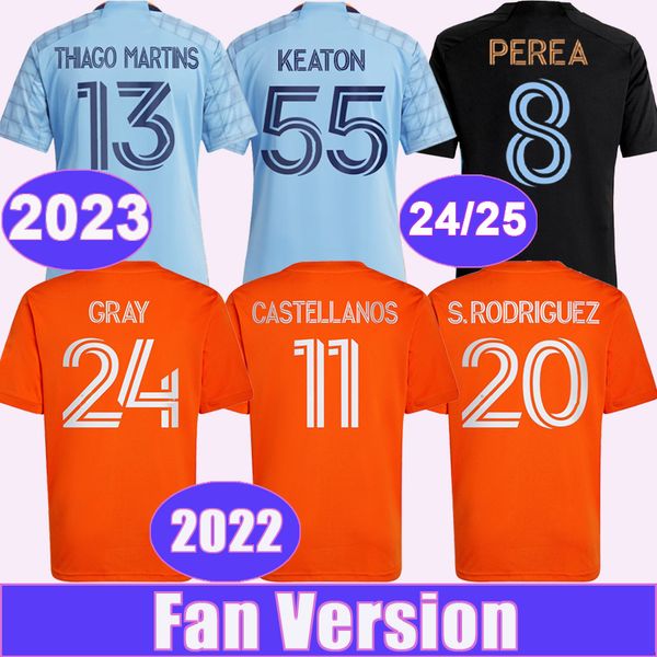 24 25 New Y oRk City Mens Soccer Jerseys BAKR PEREA SANDS RISA WOLF GRAY CARRIZO YANEZ BAIERA KEATON HAAK 22 23 Home Away Football Shirts
