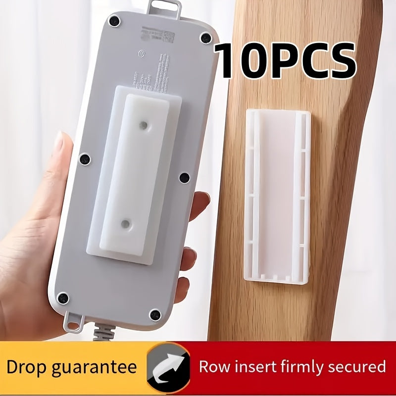 TEMU 4pcs Punch-free Adhesive Socket Holder, Self-adhesive Desktop Socket Fixer With Power Strip Holder For Cable Management