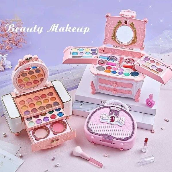 Childrens makeup set makeup box girl princess childrens lipstick eye shadow set birthday gift toy beauty box X241128