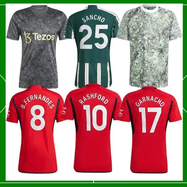 Fans Tops Tees 23 24 25 Soccer Jersey BRUNO FERNANDES RASHFORD MOUNT Football Shirts Home Away 3rd 2023 2024 MARTIAL HOJLUND Stone Roses Wom
