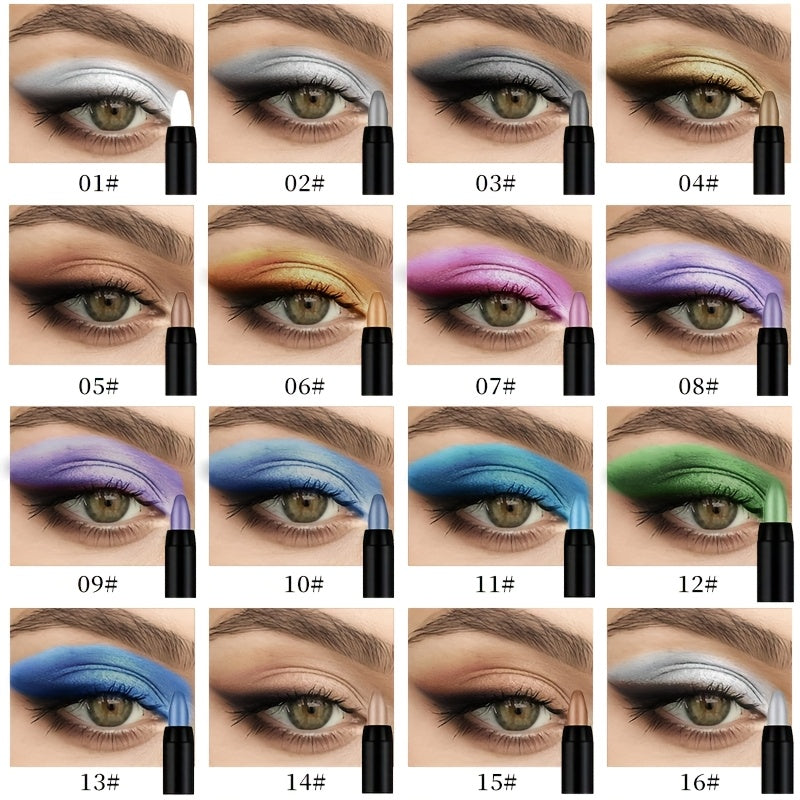 TEMU [makeup X Easter]16 Colored Pearl Eye Shadow Pens Eyeliner Highgloss Stick Eyeliner Gel Pen For Valentine's Day