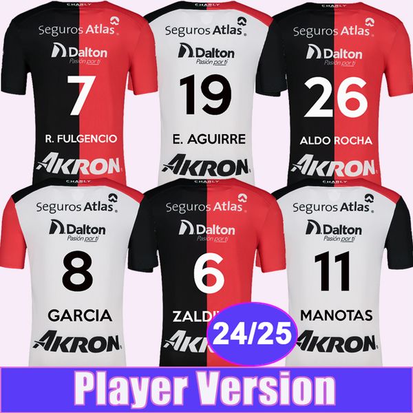 24 25 Atlas Player Soccer Jerseys MANOTAS E. AGUIRRE ZALDIVAR R. FULGENCIO GARCIA J. MARQUEZ ALDO ROCHA Home Away Football Shirts