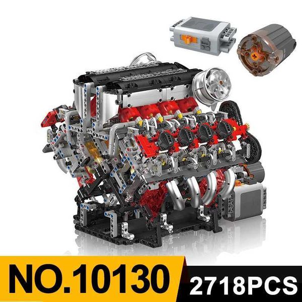Blocks MOULD KING Technology 10130 Supercar V8 Engine Model Building Block kits MOC Assembly puzzle Brick Toys for Christmas Gifts S2412202