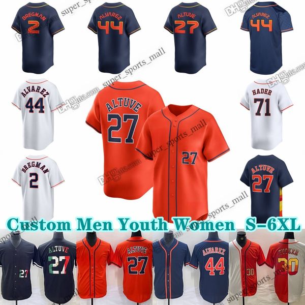 27 Jose Altuve Custom Baseball Jerseys 2 Alex Bregman 71 Josh Hader 30 Kyle Tucker 44 Yordan Alvarez 3 Jeremy Pena Victor Caratini Corey Jul