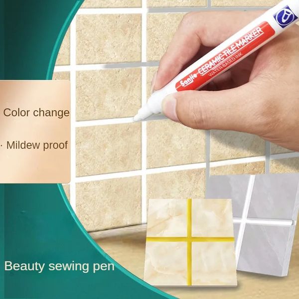 12 Color Waterproof White Grout Tile Pen Wall Restorer Marker For Bathroom Floor Decontamination Seam Repair Pens 250102