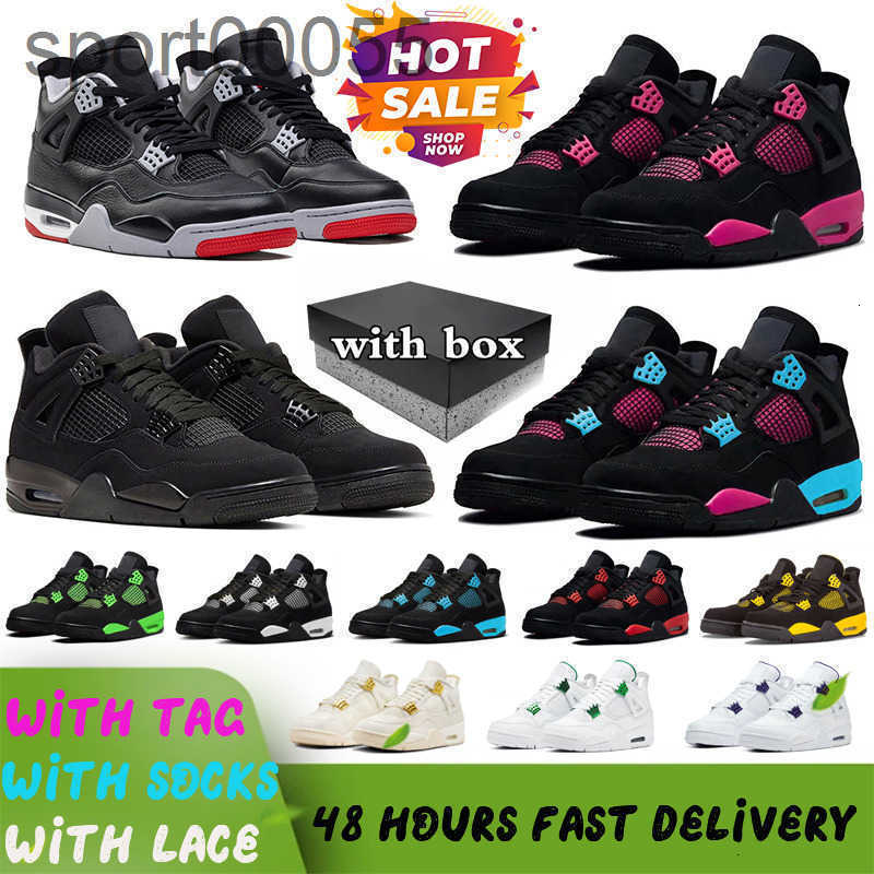 Shoes Shoes&sandals 4 4s Sneakers Bred Reimagined Metallic Gold Black Pink Cat Trainers Designer White Thunder Olive
