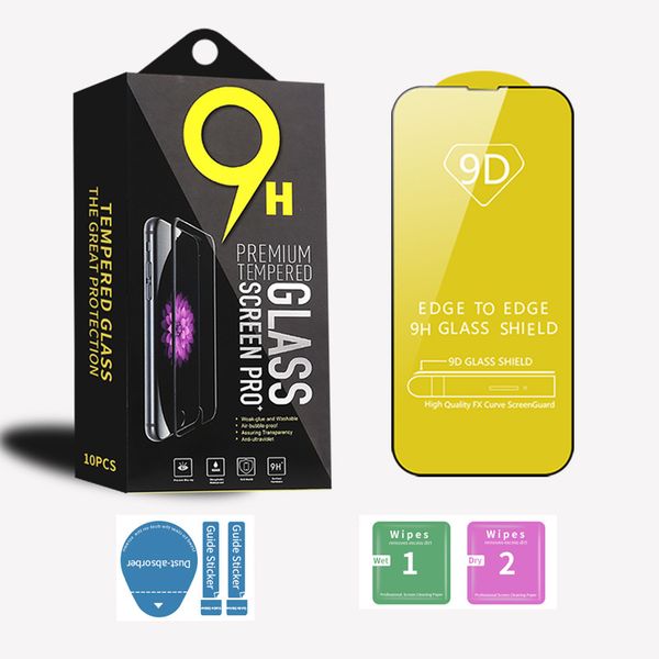 9D Full Cover Tempered Glass Full Glue Screen Protector Film for iPhone 15 14 13 12 mini 11 Pro X XS Max XR plus ultra Samsung S23 A33 A53 A