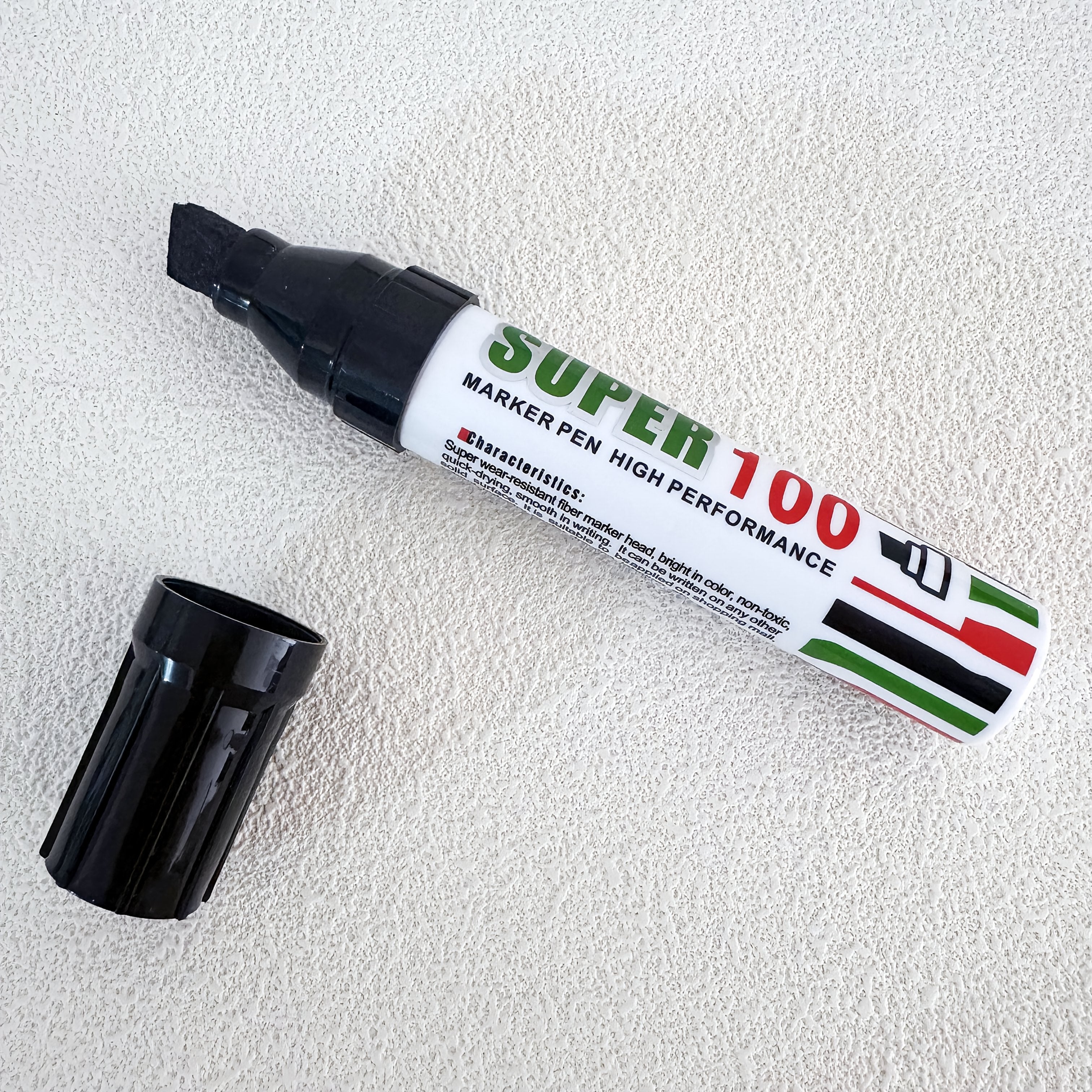 TEMU Chisel Tip Highlighter Markers - 12mm Large Tip, High-capacity Permanent Ink, Oil-based Non-bleed Formula For Address Privacy, Document Security