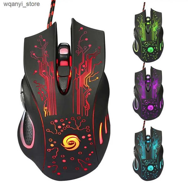 Mice Luminous Gaming Mouse Usb Wired Mice Adjustable 6 Buttons Vista - 8 For 2000 Support Xp - Me- - 7 - 3200dpi L240910