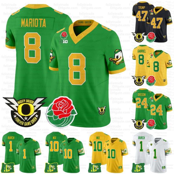 Bo Nix Oregon Ducks 2025 Rose Bowl Game BIG Patch Football Jerseys Ty Thompson Sean Dollars Marcus Mariota Keise Irving Troy Franklin Dante