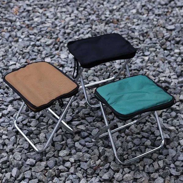 Outdoor lightweight camping stool foldable fishing chair with handbag aluminum alloy picnic barbecue mini portable seat beach chairW241111