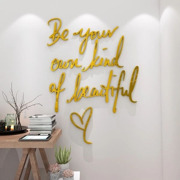 Wallpapers Be your kind of beautiful Decal Family Vinyl Wall Sticker Quotes Lettering Words Living Room Backdrop Decorative Decor 230505