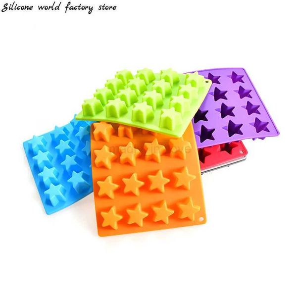 Silicone world 16 grid star ice grid Silicone Mold Ice Cube Tray DIY Chocolate Fondant Mould Pastry Jelly Cookies Baking ToolsM240719
