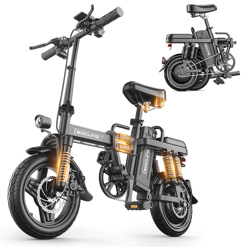 TEMU Foldable Ebikes For Adults, 740w() Motor 20 To 28mph , 14" Tire, 48v 15ah Removable Battery For Electric Bike, 330 Pound, Portable Ebike, Modern