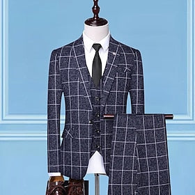 Rétro Vintage Les rugissantes années 20 1920s Costume trois pièces Pantalon de costume Gatsby le magnifique Gentilhomme Gangster Garçon d'honneur Homme Mascara