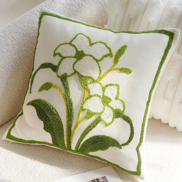 High Quality 45x45CM Nordic Simple Throw Cover Simple Lily Stam Waist Pad Decoration T241113