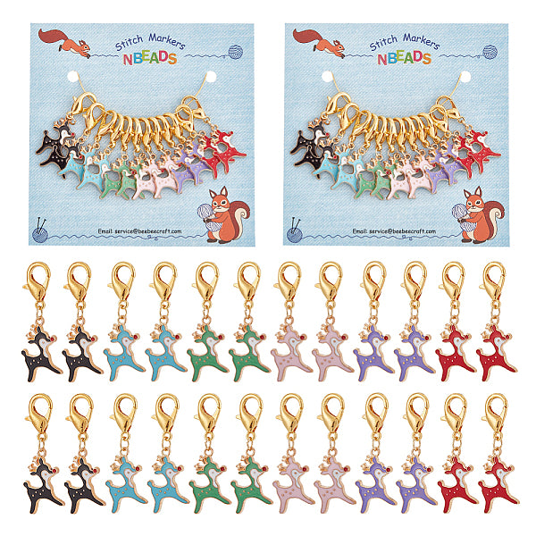 Alloy Enamel Deer Pendant Locking Stitch Markers