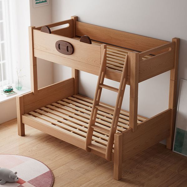 Modern child and mother bed multifunctional solid wood children&#039;s bed can be split bunk bed solid wood high and low bed ladder b