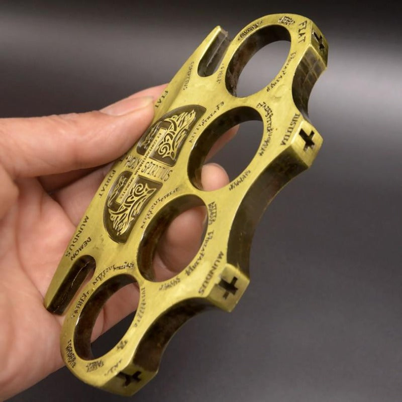 Thickening Widened Metal Brass Knuckle Duster Four Finger Outdoor Camping Broken Boxing Combat Gear Self-defense EDC Window Breaker Tool