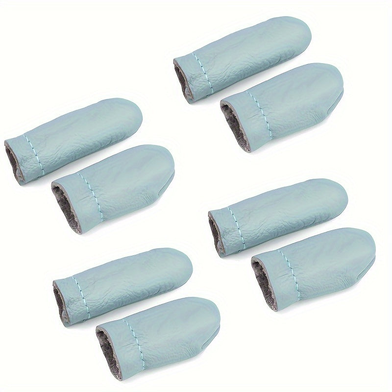 TEMU 4 Pairs Leather Finger Protectors For Needle Felting & Knitting - Thimble Guards For Sewing And Crafts, Assorted Colors, , Needlework, Random