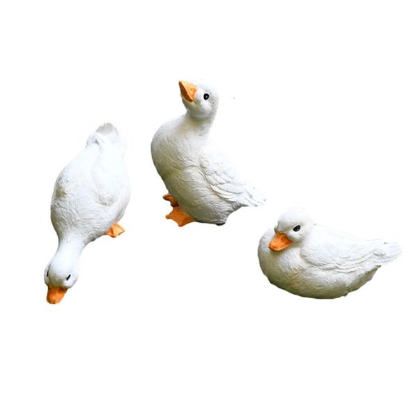 3Pack Resin Duck Statues Simulation For Garden Aquarium Decoration Lawn Ornament Simulation Animal Garden Figurines Decoration 240705