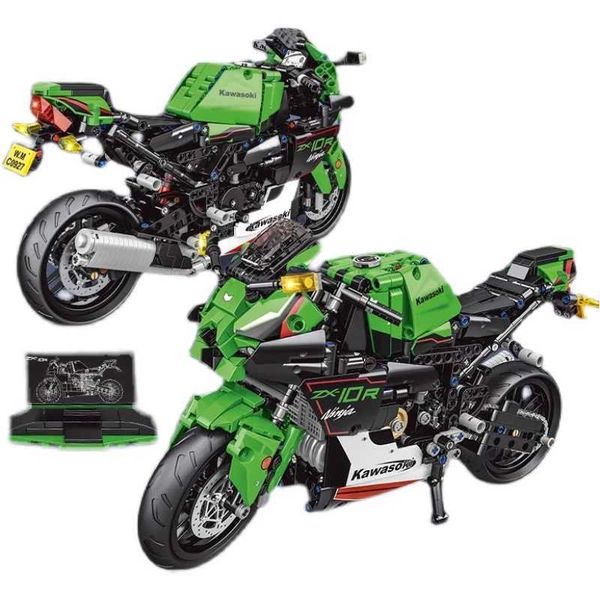 Technical ZX-10R Motorcycle Car Model Building Blocks Bricks MOC Ci Racing Motorbike Toys Gifts For Children Kids 1005Pcs Z250208