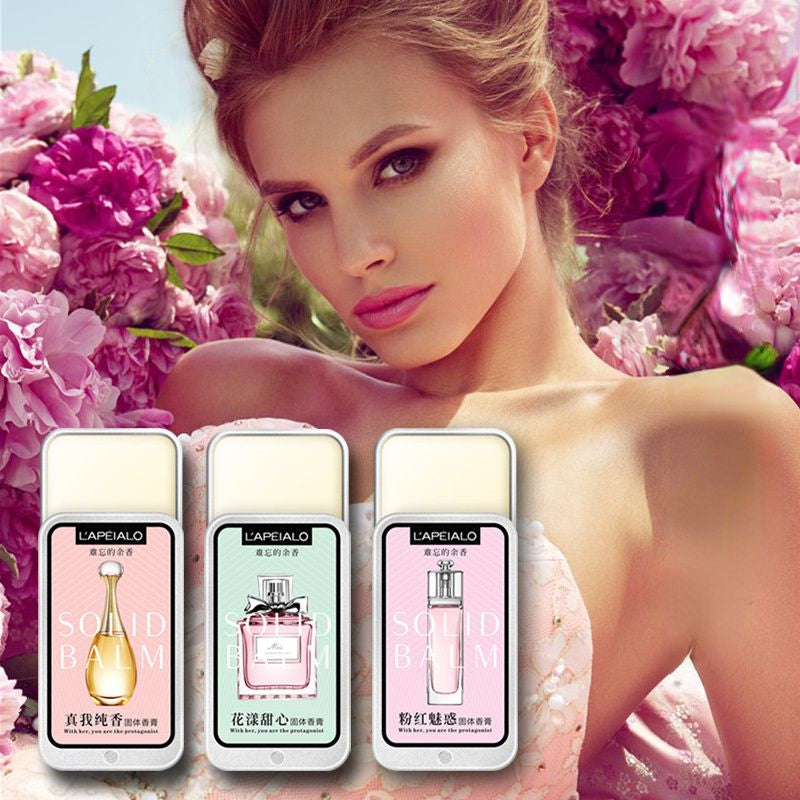 Women Smear Balsams Pomade Fragrance Balms Aromatherapy Lady Pink Flowers Solid Perfume Body Lotion Fragrant Aroma Diffuser Pomander Anti-Odour Deod