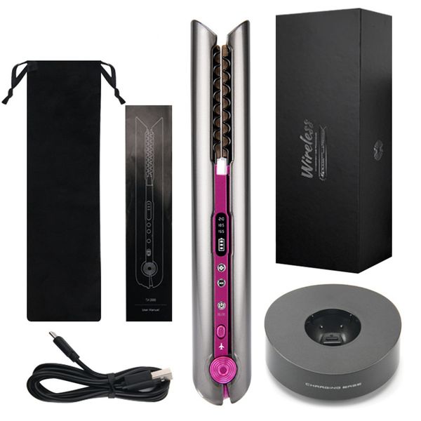 Straighteners Professional Ceramic Flat Straightening Curg Iron USB Rechargeable Hair Curler Wireless Straightener 230725