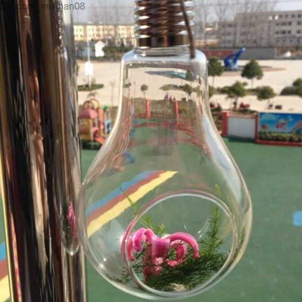 Vases 10pcs Glass Bulb Lamp Shape Flower Water Plant Hanging Vase Container Home Indoor Office Wedding Decor(Without rope) Z230719