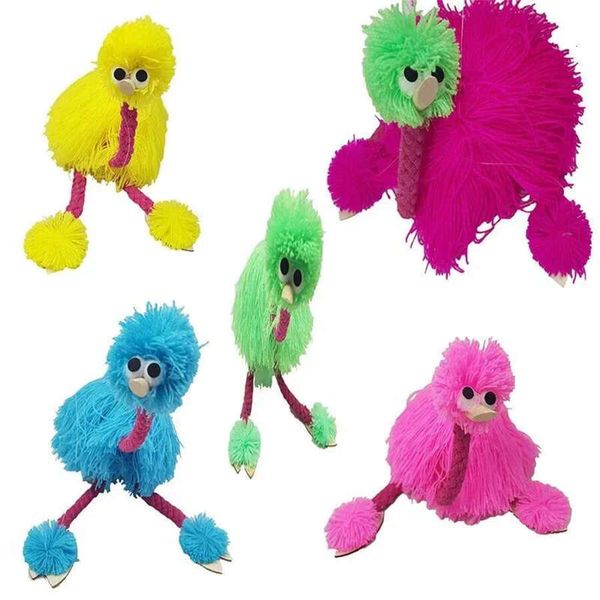 36cm-14inch Toy Muppets Animal muppet hand puppets toys plush ostrich Marionette doll for baby 5 colors FY8702 0516