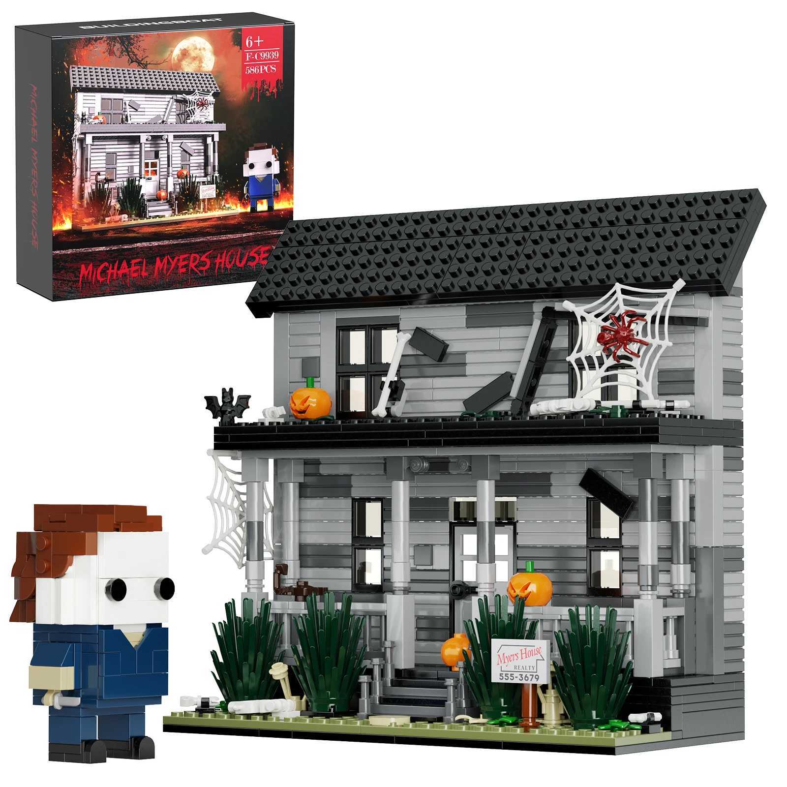 Michael Myers Horror House Building Block Toys Scary Movie Architecture Model Building Block Toys Halloween Gift for Kids Adults Z250607