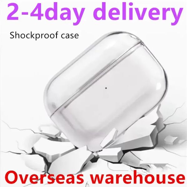 For Airpods Pro 2 3nd Airpodspro Airpod 4 Pros Headphone Accessories Solid TPU Silicone Protective Earphone Case Wireless Charging Shockproo