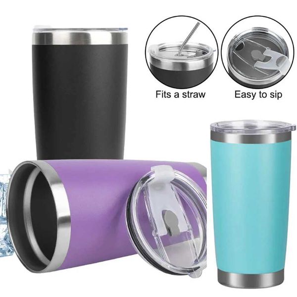 20oz Water Bottle Beer Cups Vacuum Insulated Leakproof Stainless Steel Tumbler Thermal Mug With Lids Y240827